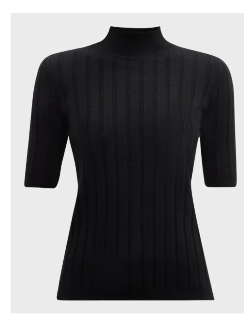 Neiman Marcus Cashmere Collection Cashmere Ribbed Mock Neck Sweater - Picture 7 of 7
